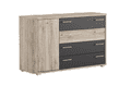 Mocha Dark Brown Oak Effect Chest of Drawers Dresser with Four Drawers - UK Luxury Furniture